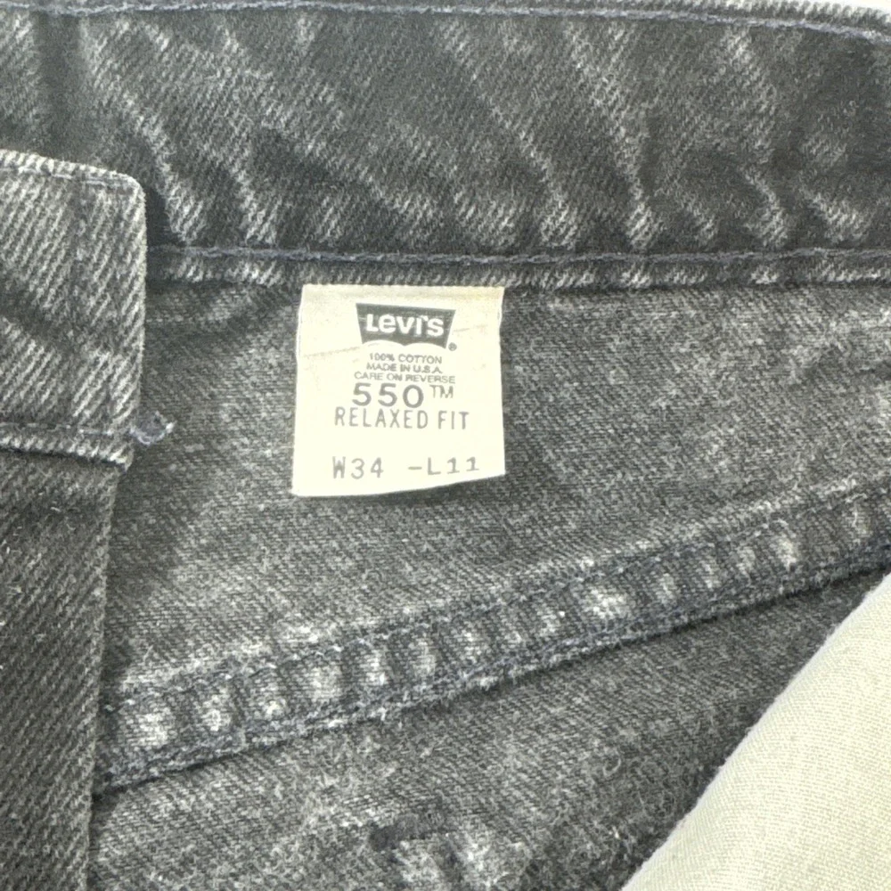Vintage Levis 550 Relaxed Fit Denim Shorts Mens 34 Black Orange Tab USA Skater